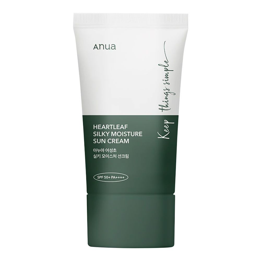 Anua Heartleaf Silky Moisture Sun Cream, SPF-50+, PA+++, 50ml - Front View