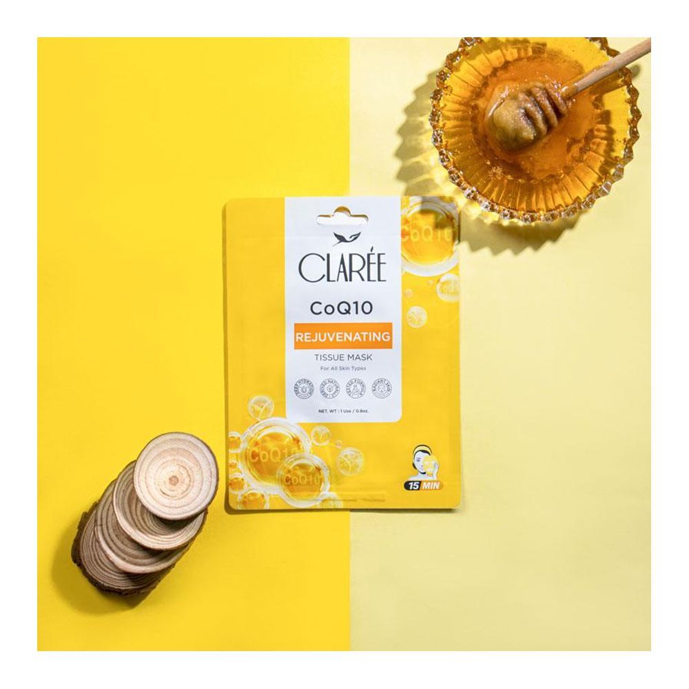 Herbion Naturals Claree CoQ10 Rejuvenating Tissue Mask, For All Skin Types - Front View