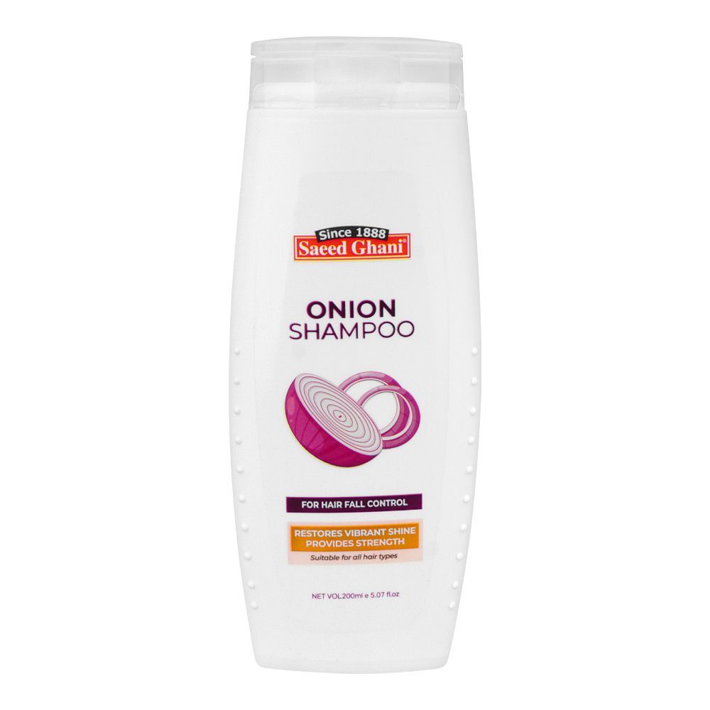 Saeed Ghani Hair Fall Control Onion Shampoo, For All Hair Types, 200ml - Front View