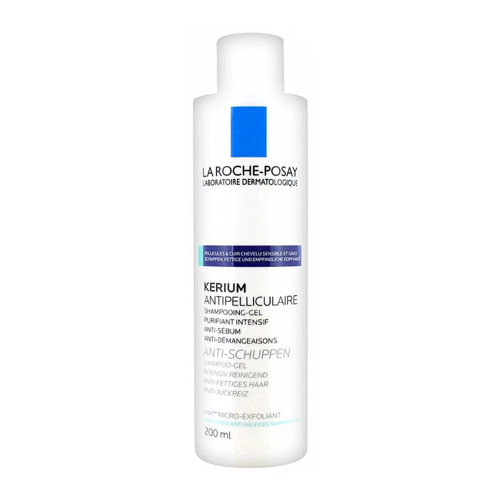 La Roche-Posay Kerium Anti-Dandruff Gel Shampoo, For Oily Scalp, 200ml - Front View