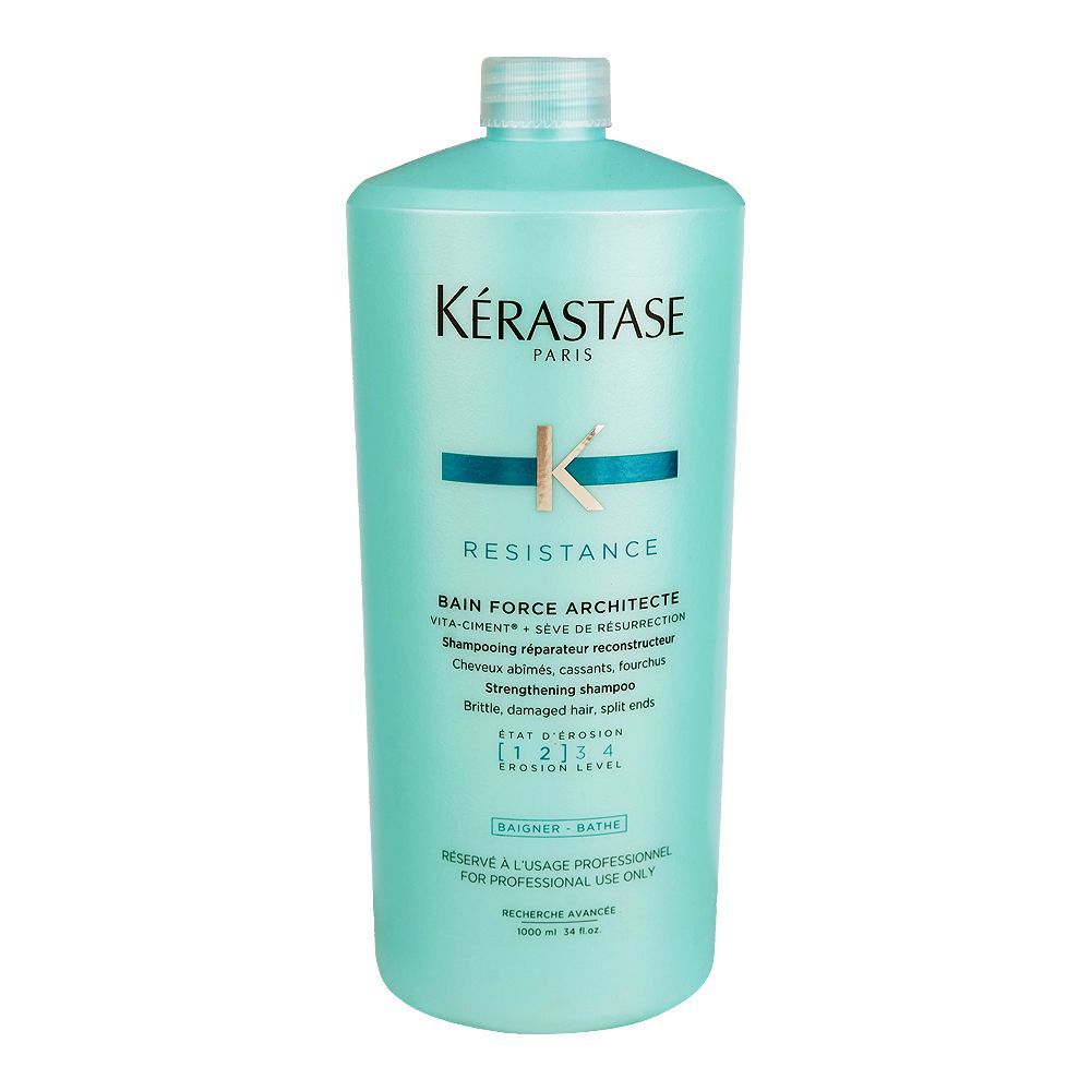 Kerastase Resistance Bain Force Architecte Shampoo, For Thinning and Weak Hair, 1000ml - Front View