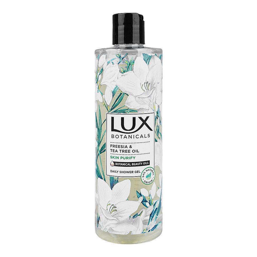 Lux Botanicals Freesia & Tea Tree Oil Daily Shower Gel, For Purify Skin, 500ml - Front View
