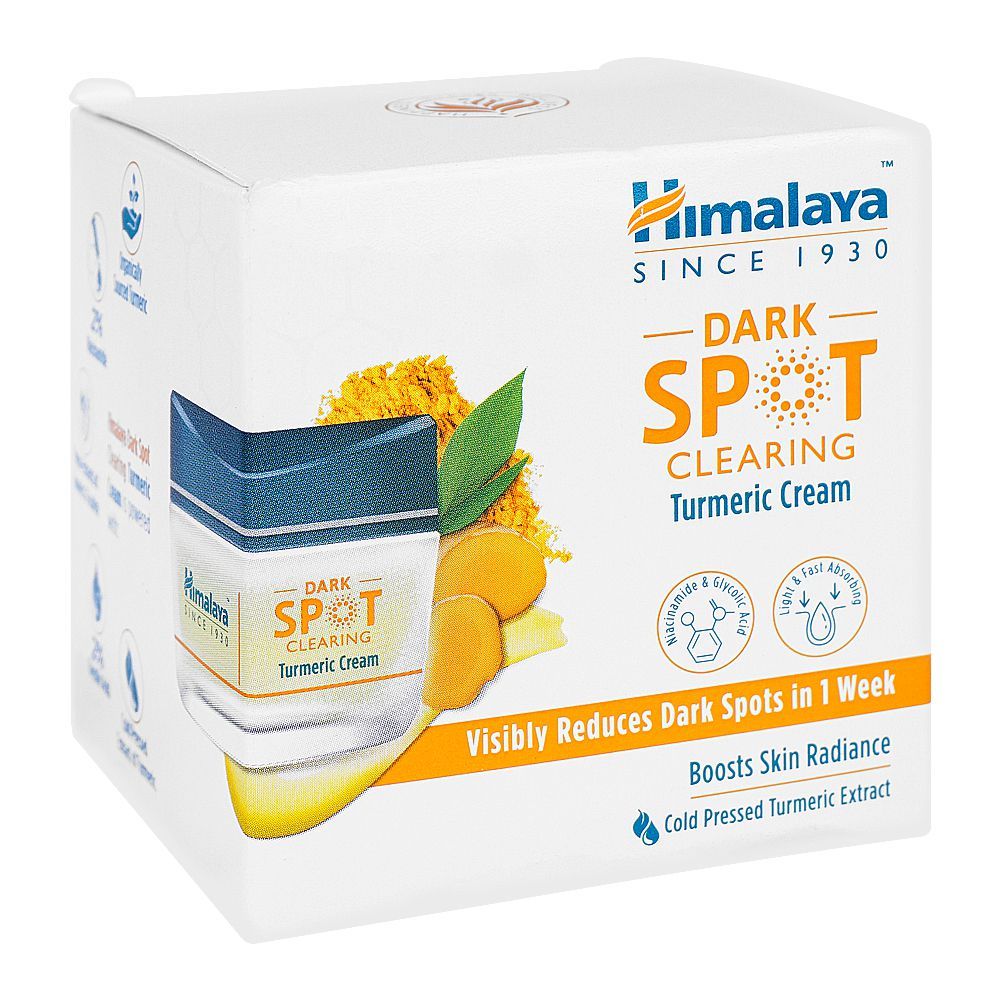 Himalaya Dark Spot Clearing Turmeric Cream With Niacinamide and Glycolic Acid, Paraben Free, 50g - Front View