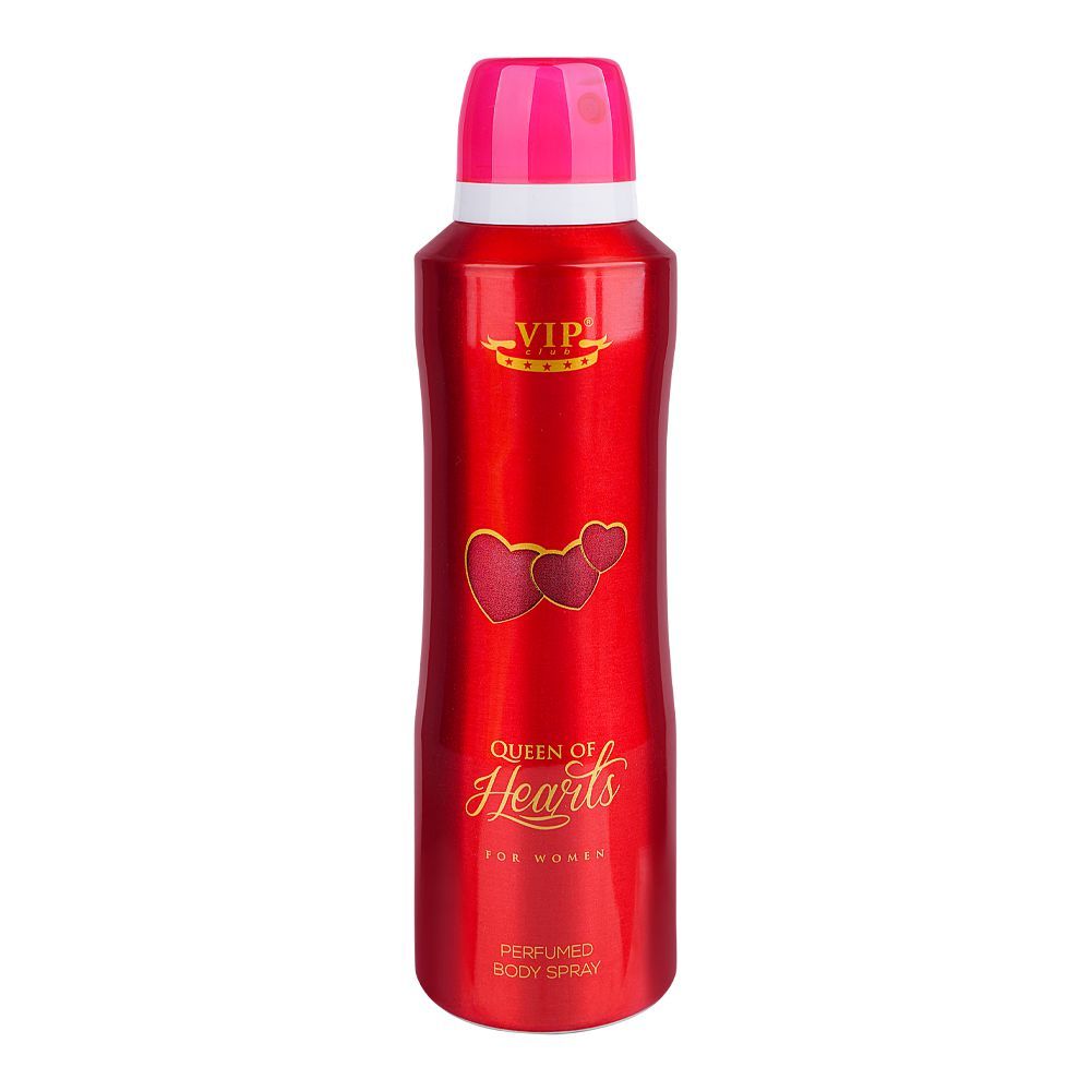 VIP Club Queen Of Hearts Perfumed Body Spray, For Women, 200ml - Front View
