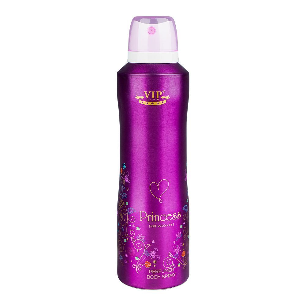 VIP Club Princess Perfumed Body Spray, For Women, 200ml - Front View