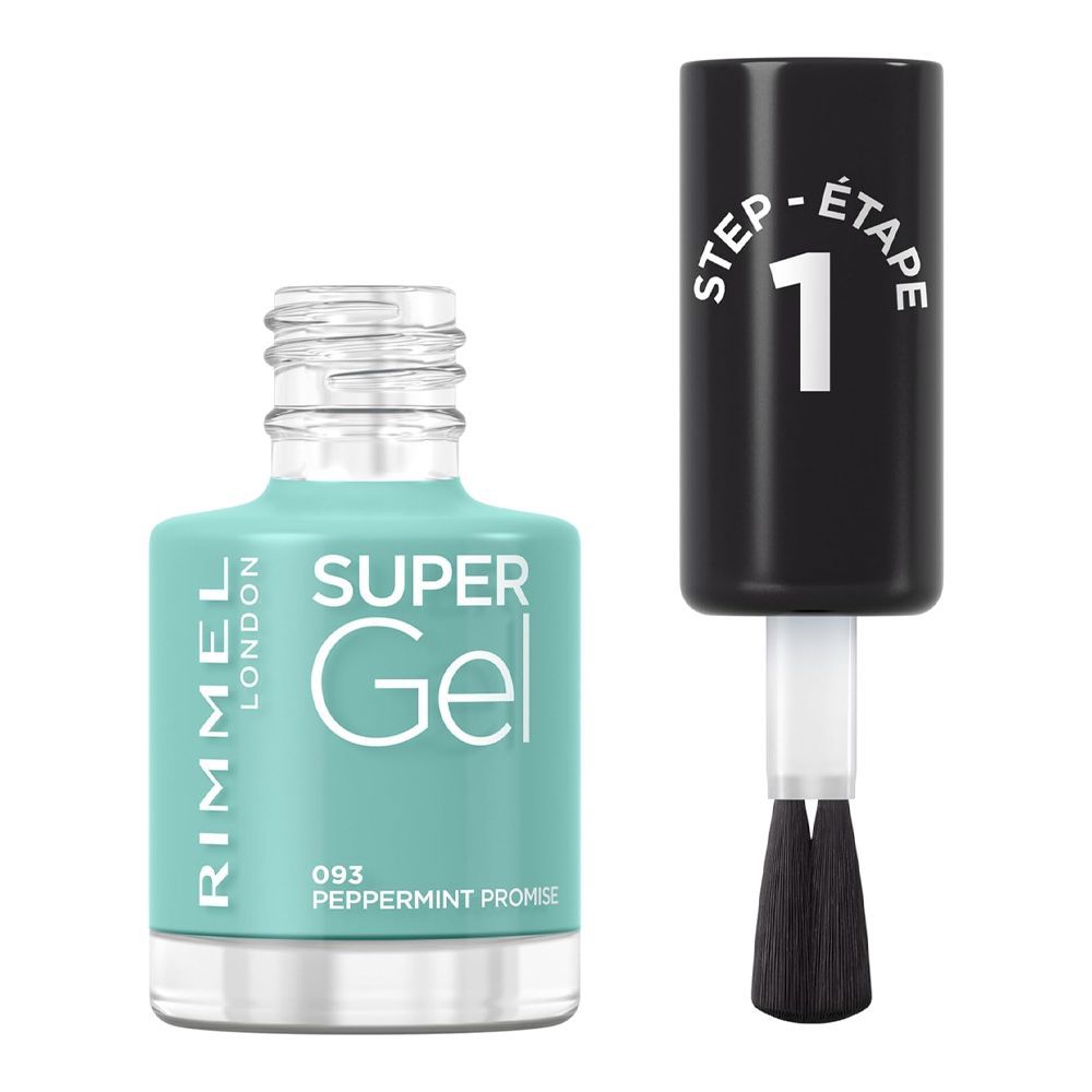 Rimmel Super Gel Nail Polish, 12ml, 093 Peppermint Promise - Front View