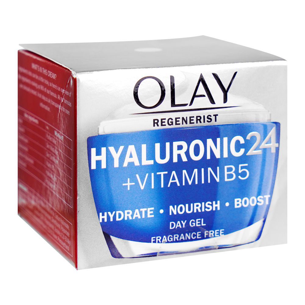 Olay Regenerist Day Gel With Hyaluronic Acid & Vitamin B5, Fragrance Free, 50ml - Front View