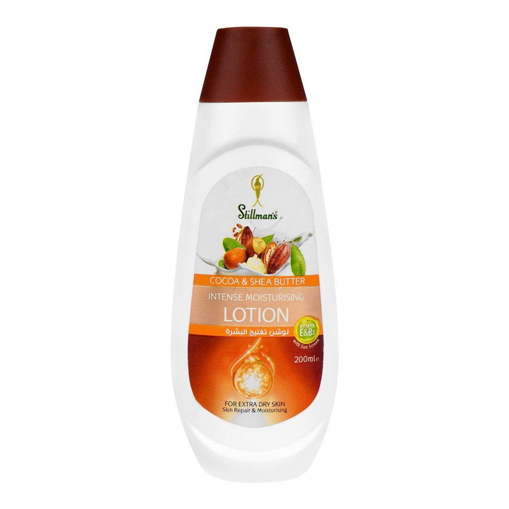 Stillman's Cocoa & Shea Butter Intense Moisturizing Lotion, For Extra Dry Skin, 200ml - Front View