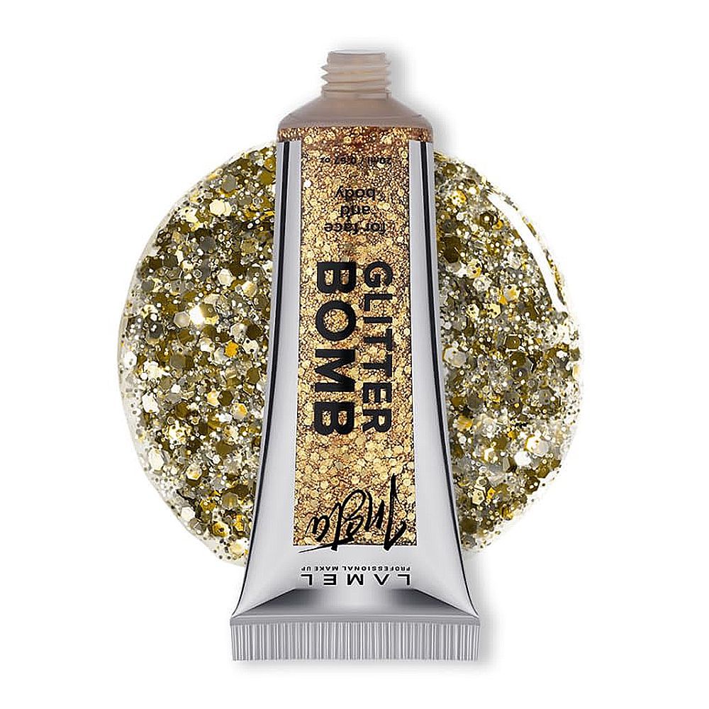 LAMEL Liquid Glitter For Face and Body INSTA Glitter Bomb, 20ml, 402 Flicker - Front View