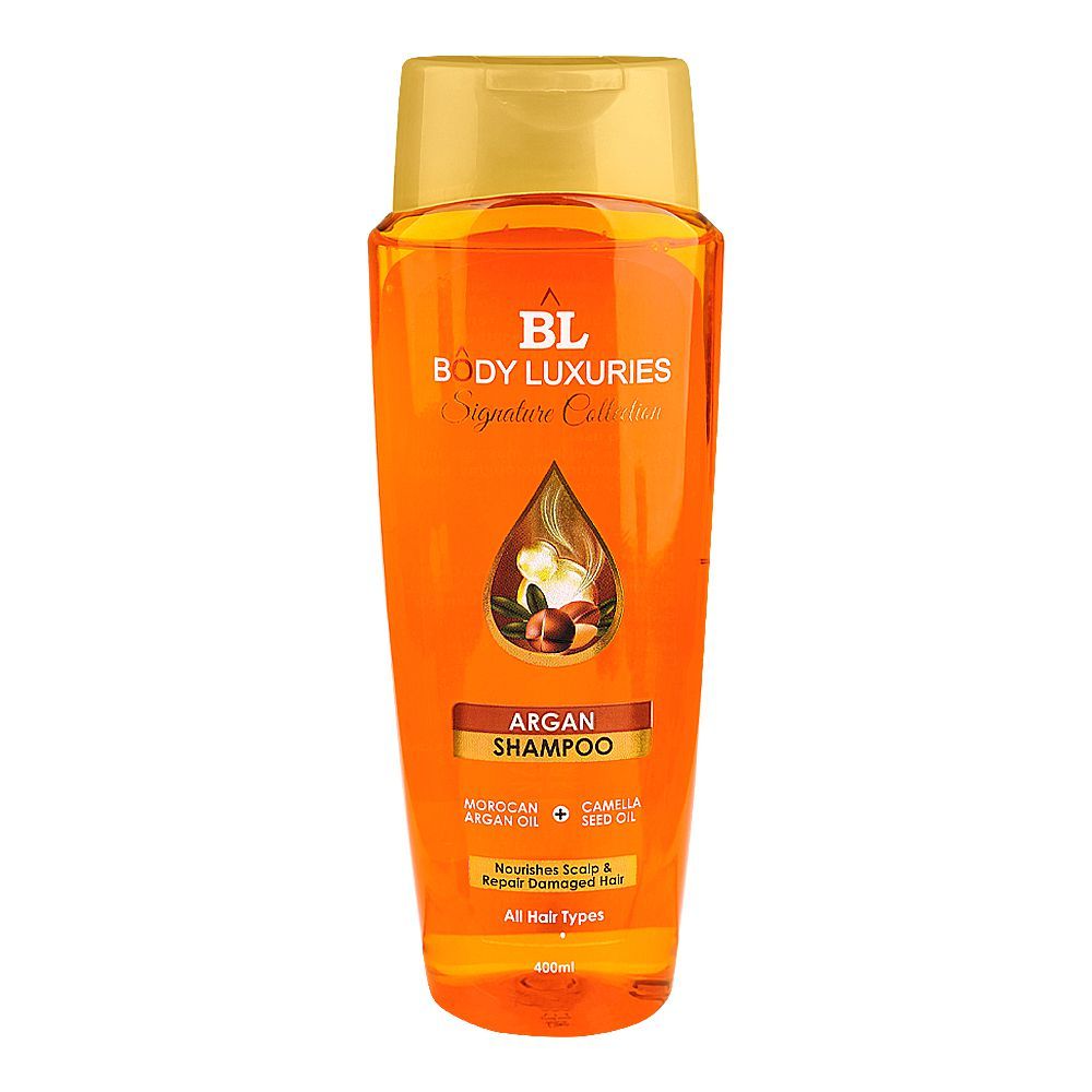 Body Luxuries Signature Collection Argan Shampoo, For All Hair Types, 400ml - Front View