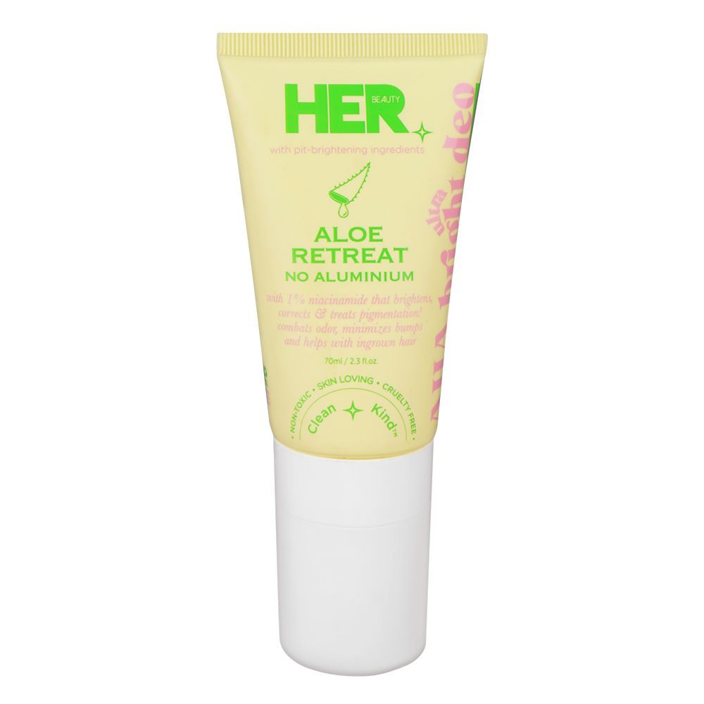 Her Beauty Aloe Retreat Ultra Bright A-HA Deodorant, No Aluminium, 70ml - Front View