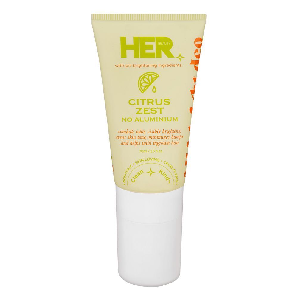 Her Beauty Citrus Zest Bright A-HA Deodorant, No Aluminium, 70ml - Front View