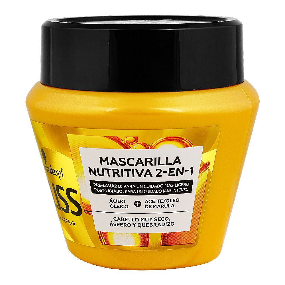 Schwarzkopf Gliss Nourishing Repair 2 In 1 Hair Mask, For Very Dry Hair, 300ml - Front View