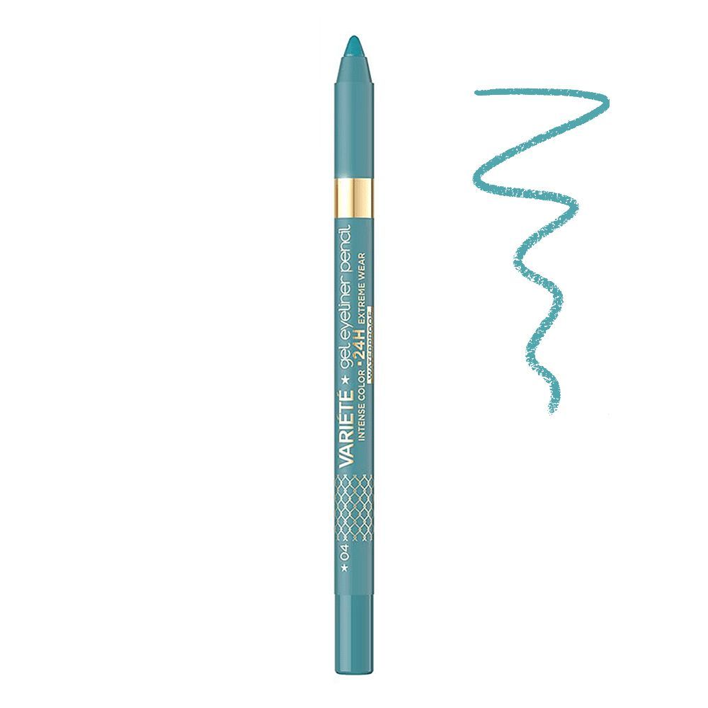 Eveline Waterproof Variete Gel Eyeliner Pencil, 04 Lagoon - Front View