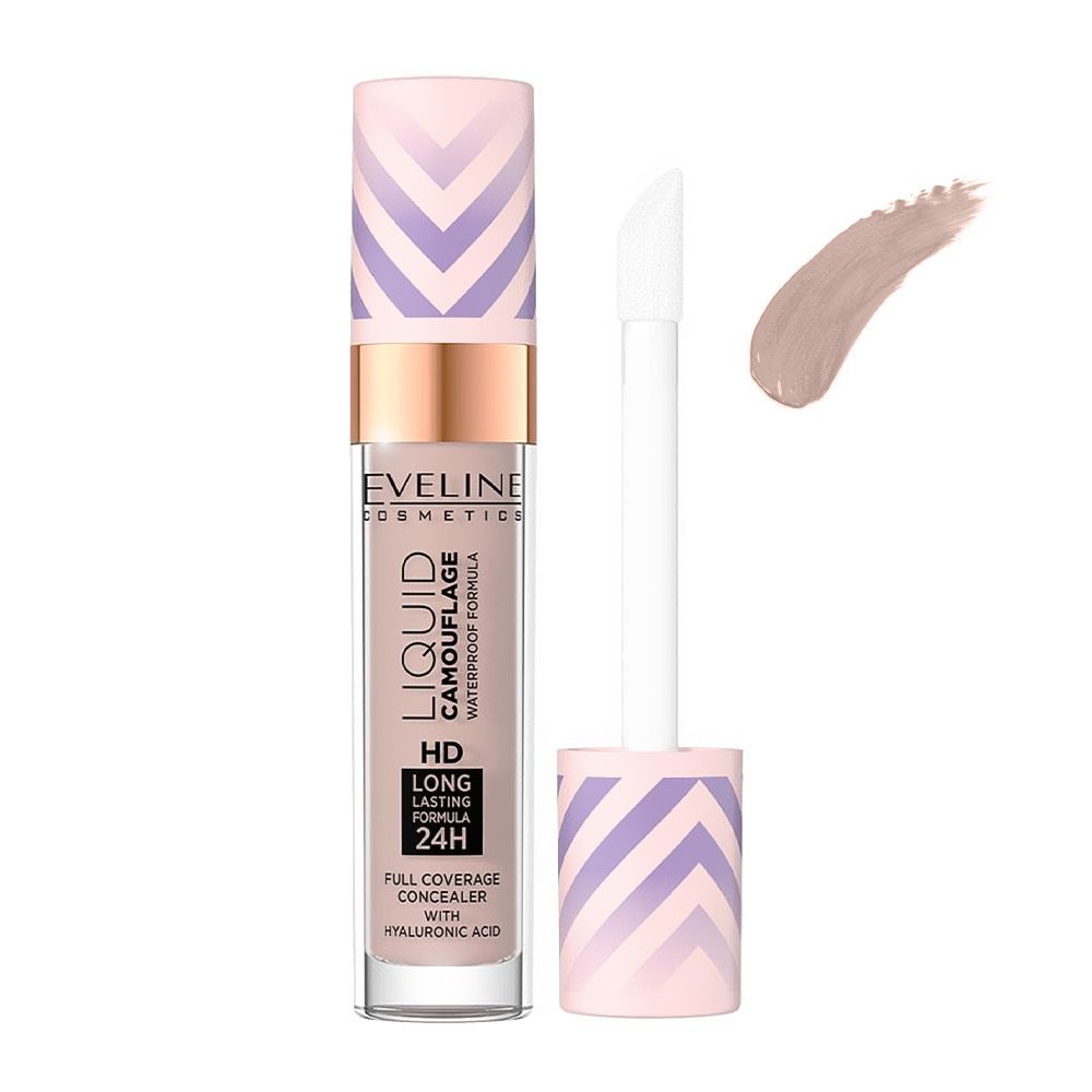 Eveline Liquid Camouflage HD Long Lasting 24H Full Coverage Concealer, 04 Light Almond - Front View