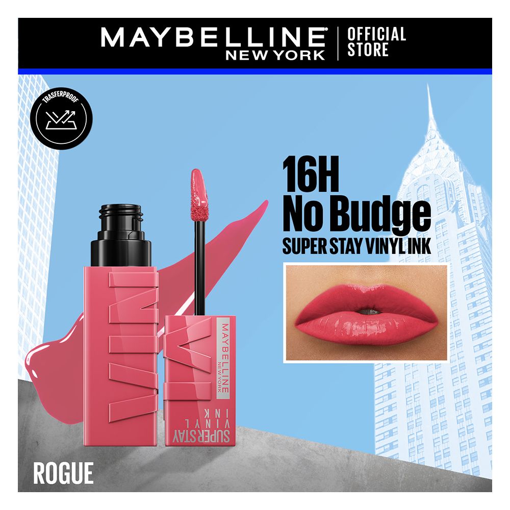 Maybelline New York Superstay Vinyl Ink Longwear No-Budge Liquid Lipstick, 145 Rogue - Front View