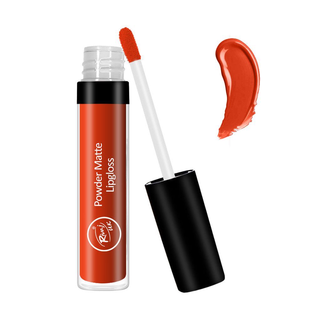 Rivaj UK Powder Matte Lip Gloss, 3ml, No. 18 - Front View
