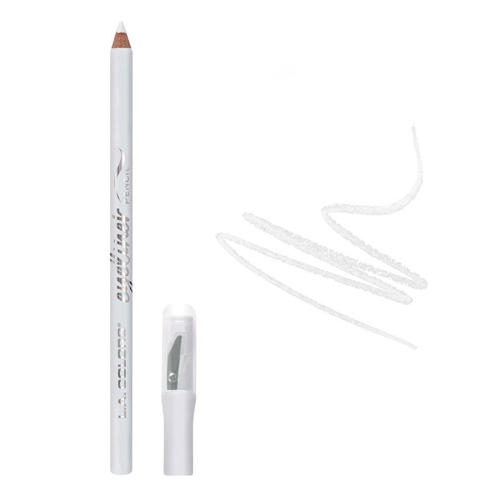L.A. Colors Eyeliner Pencil With Sharpener, 1.8g, CP626 White - Front View