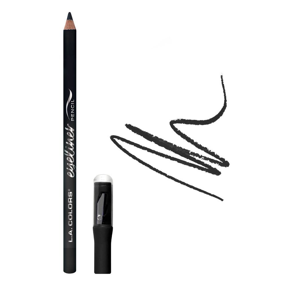 L.A. Colors Eyeliner Pencil With Sharpener, 1.8g, CP629 Black - Front View