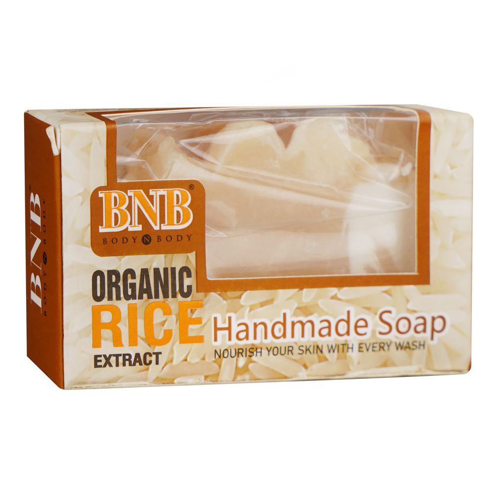 BNB Organic Rice Extract Handmade Soap, 110g - Front View