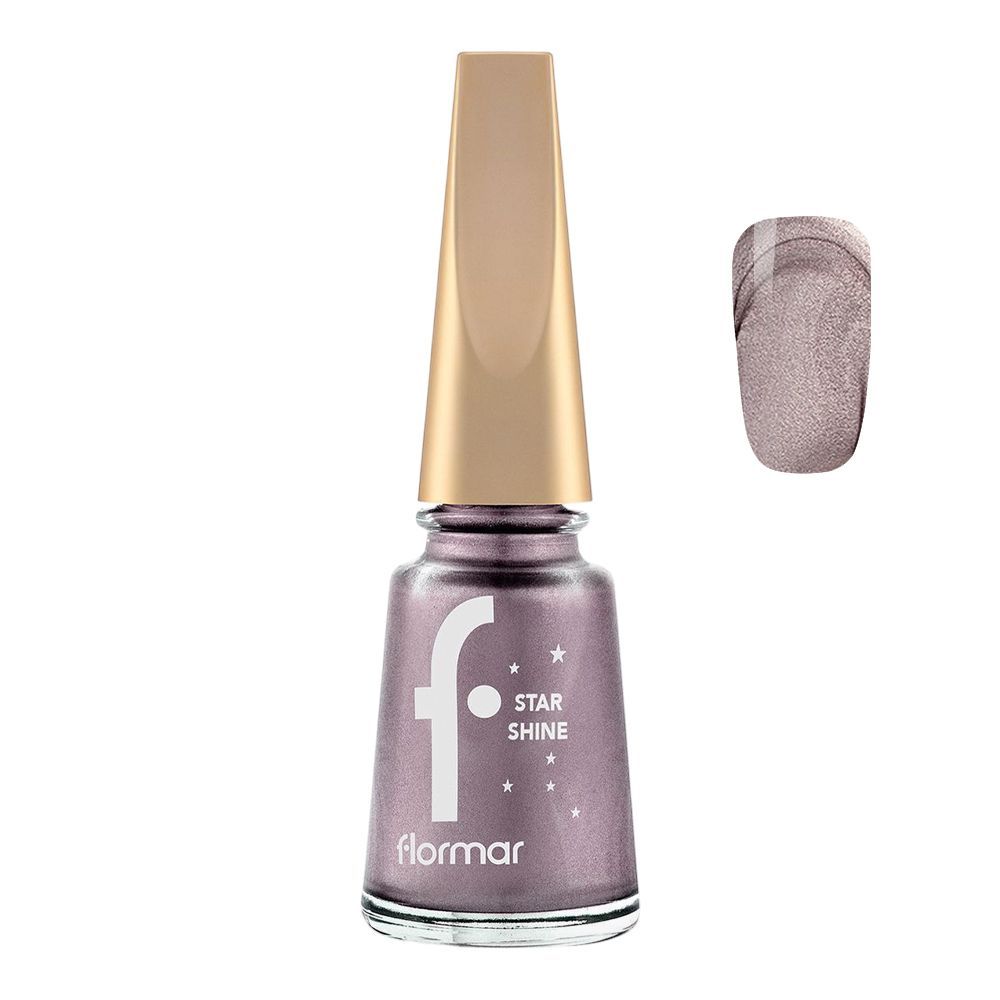 Flormar Star Shine Enamel, Nail Polish, 11ml, ST03 Lilac Sparkle - Front View