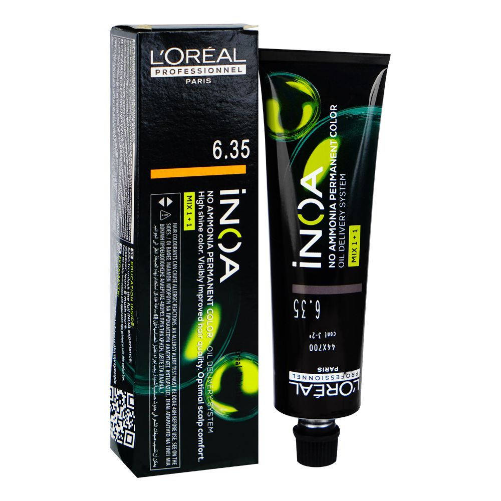 L'Oreal Professionnel Inoa Permanent Hair Color, Hair Dye Cream, 6.35 Dark Golden Mahogany Blond - Front View