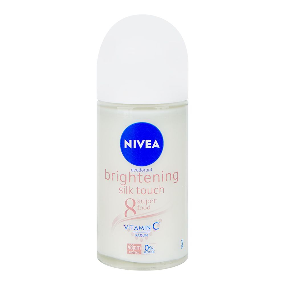 Nivea Brightening Silk Touch 8 Super Food Deodorant Roll On, For Women, 50ml - Front View