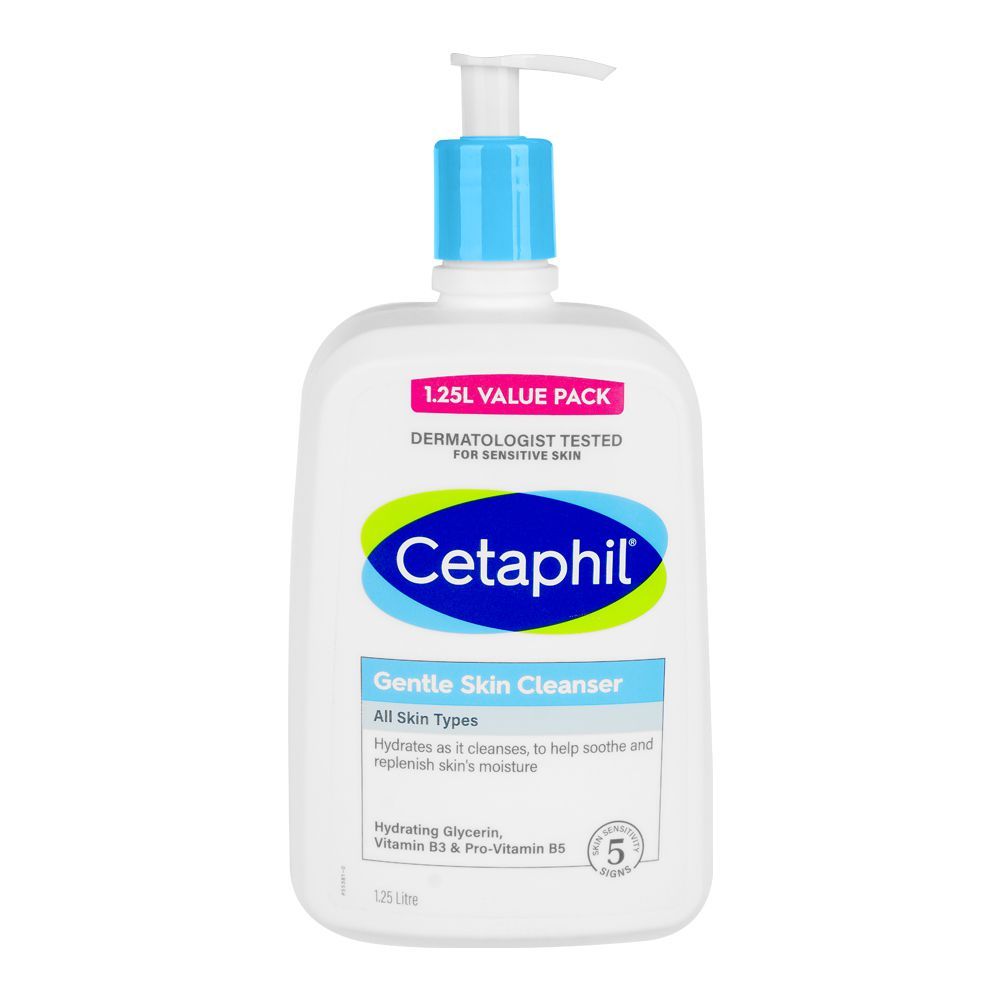 Cetaphil Gentle Skin Face & Body Cleanser, Paraben Free, For All Skin Types, 1250ml - Front View
