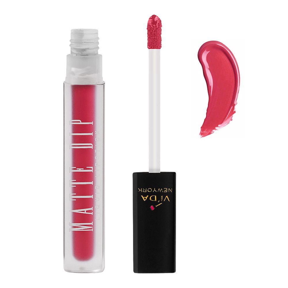 Vi'da New York Matte Dip Liquid Lipstick, 3ml, 104 Berry Noir - Front View