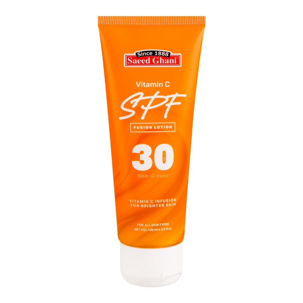 Saeed Ghani Vitamin-C SPF-30 Fusion Lotion Sunscreen, Non Greasy, For All Skin types, 100ml - Front View