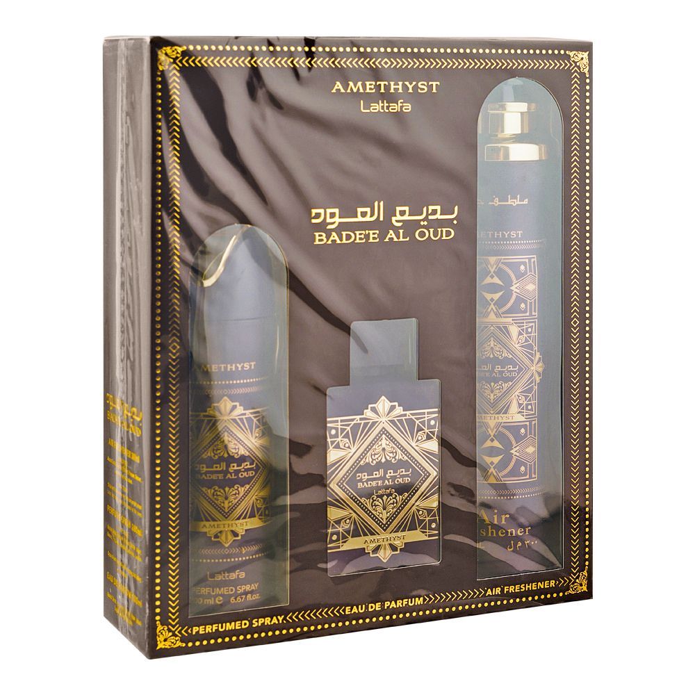 Buy Lattafa Amethyst Badee Al Oud Gift Set Eau De Parfum 100ml Body Buy Lattafa Amethyst Badee Al Oud Gift Set Eau De Parfum 100ml Body