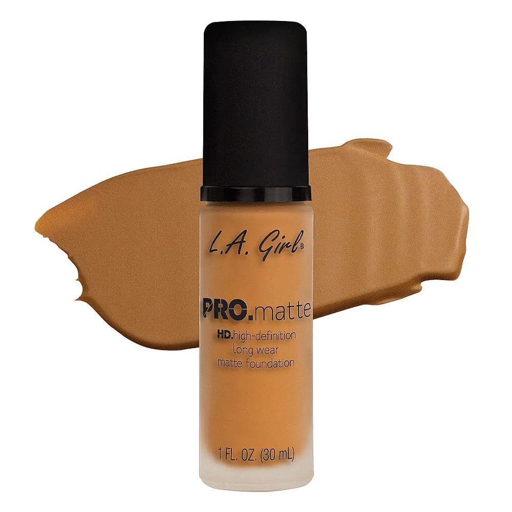 L.A. Girl Pro Matte HD Long Wear Matte Liquid Foundation, 30ml, GLM677 Soft Honey - Front View