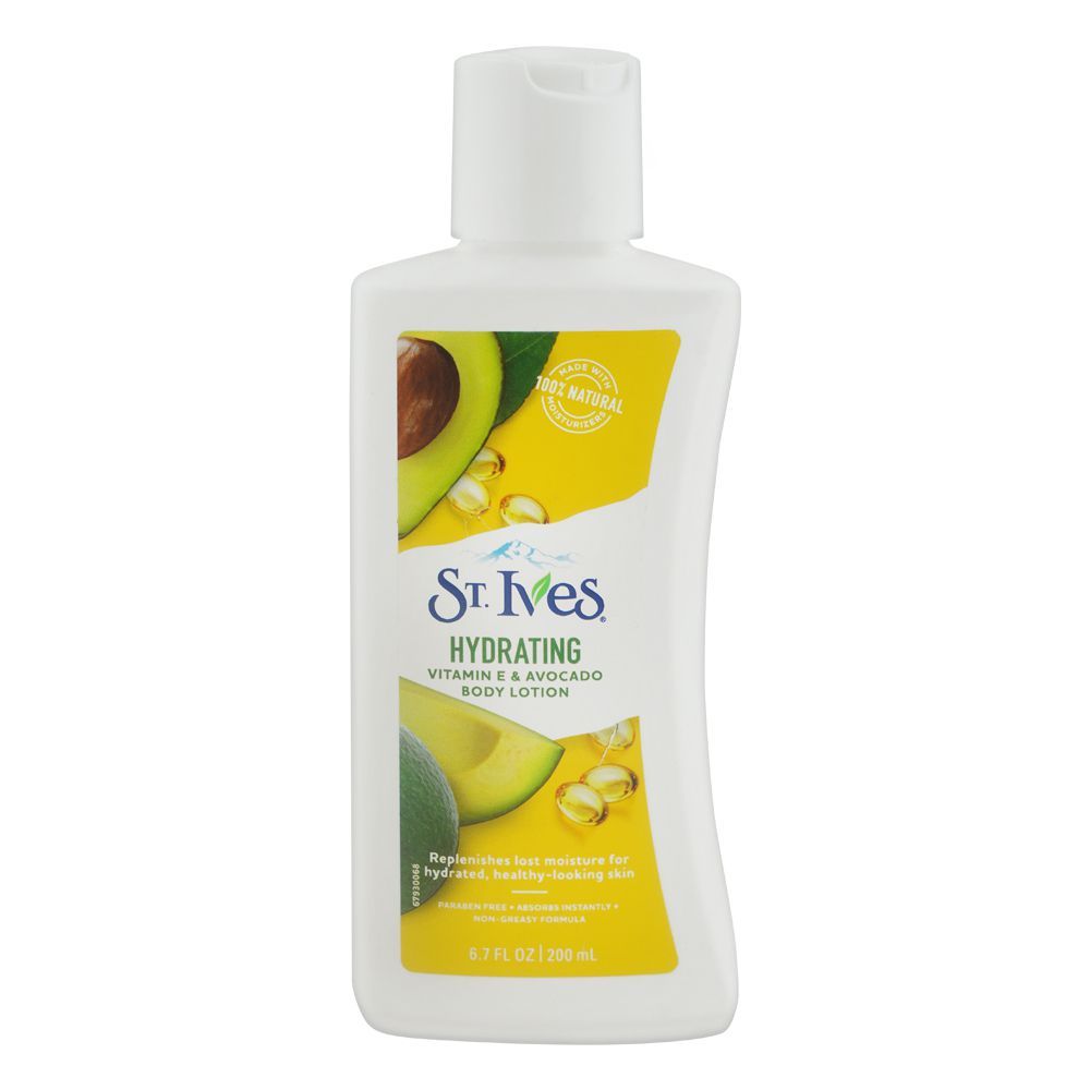 St.Ives Hydrating Vitamin E & Avocado Body Lotion, 200ml - Front View