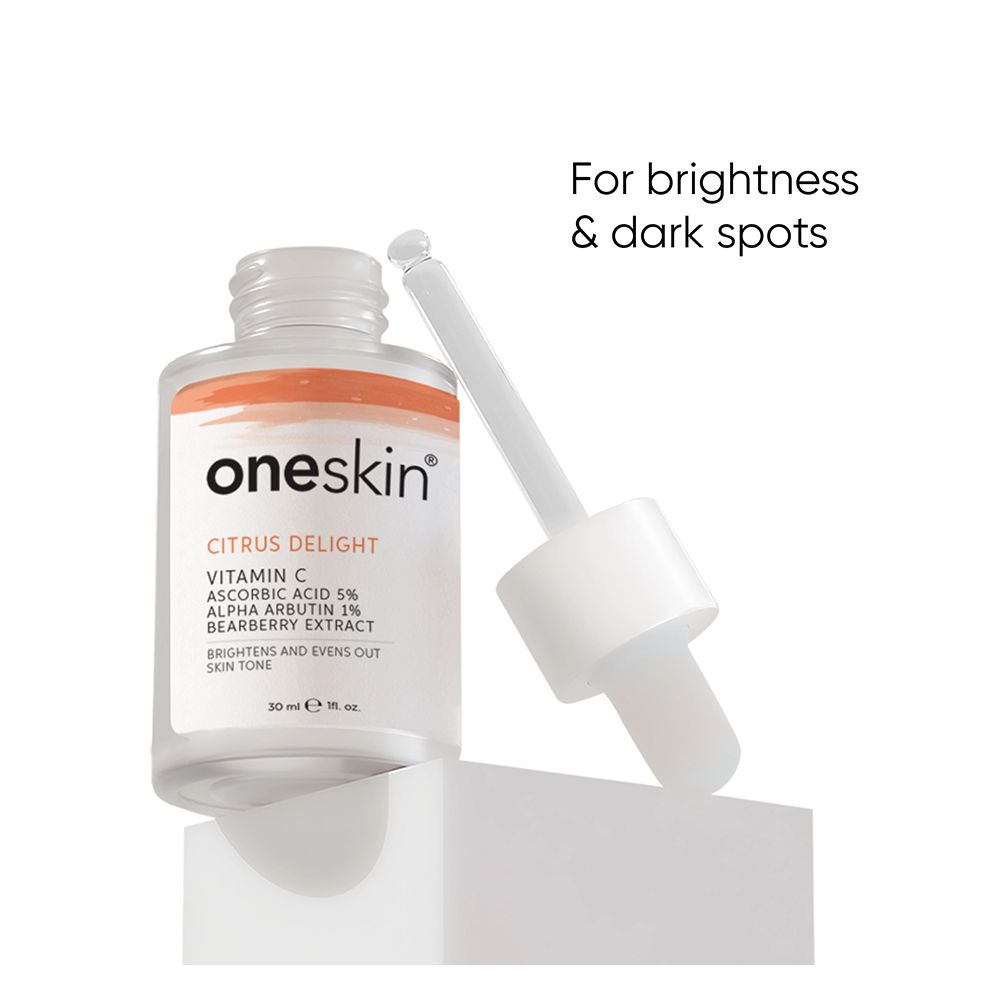 Oneskin Citrus Delight Serum with Vitamin C 5%, Alpha Arbutin 1% & Bearberry, 30ml - Front View