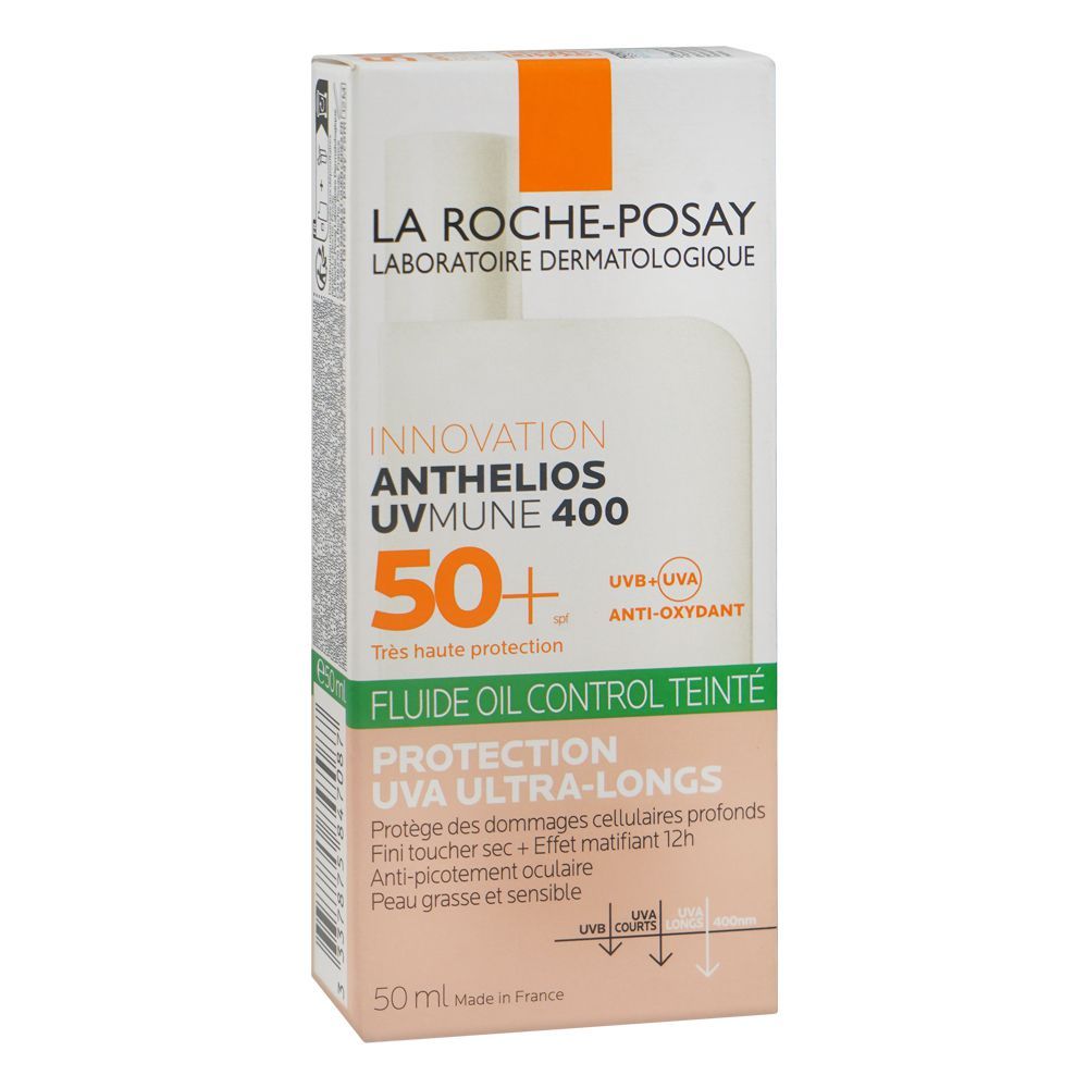 La Roche Posay Anthelios Uvmune 400 Invisible Tinted Fluid SPF50+ Sunscreen, 50ml - Front View