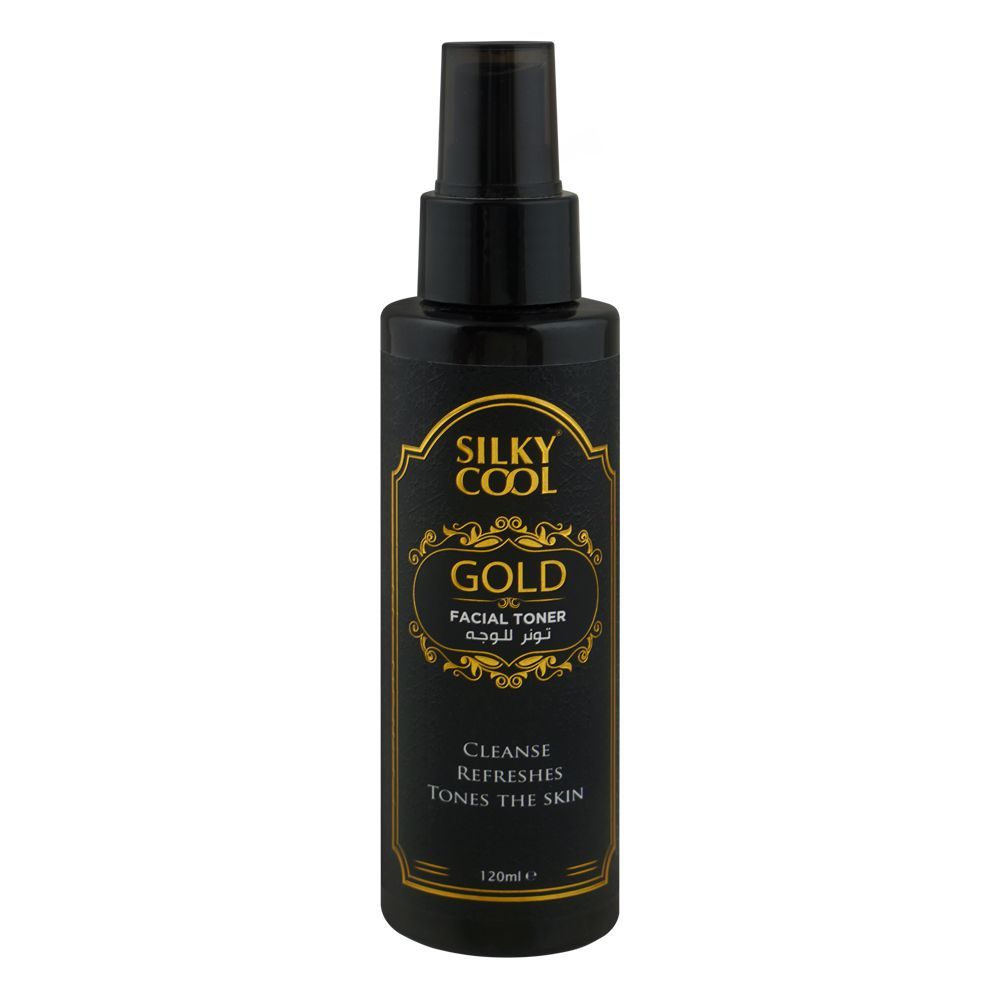 Silky Cool Gold Facial Toner with Salicylic Acid, For Pores & Acne, 120ml - Front View