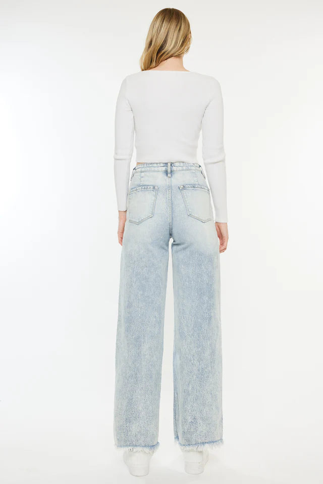Back view of Colbi high rise wide leg jeans for women Pakistan
