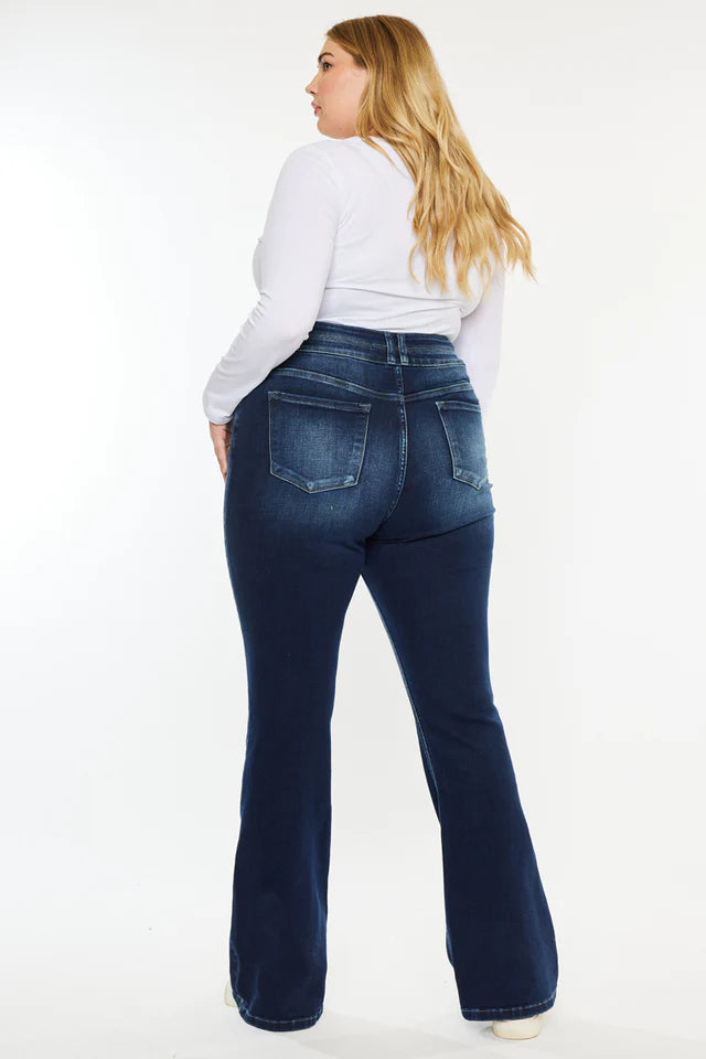Samaria High Rise Skinny Bootcut Jeans (Plus Size)