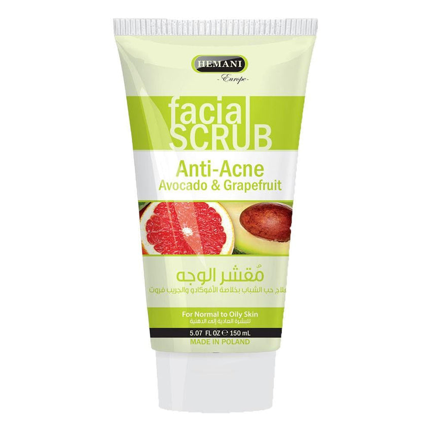 Hemani Facial Scrub AntiAcne, Avacado & Grapefruit 150ML - Front View