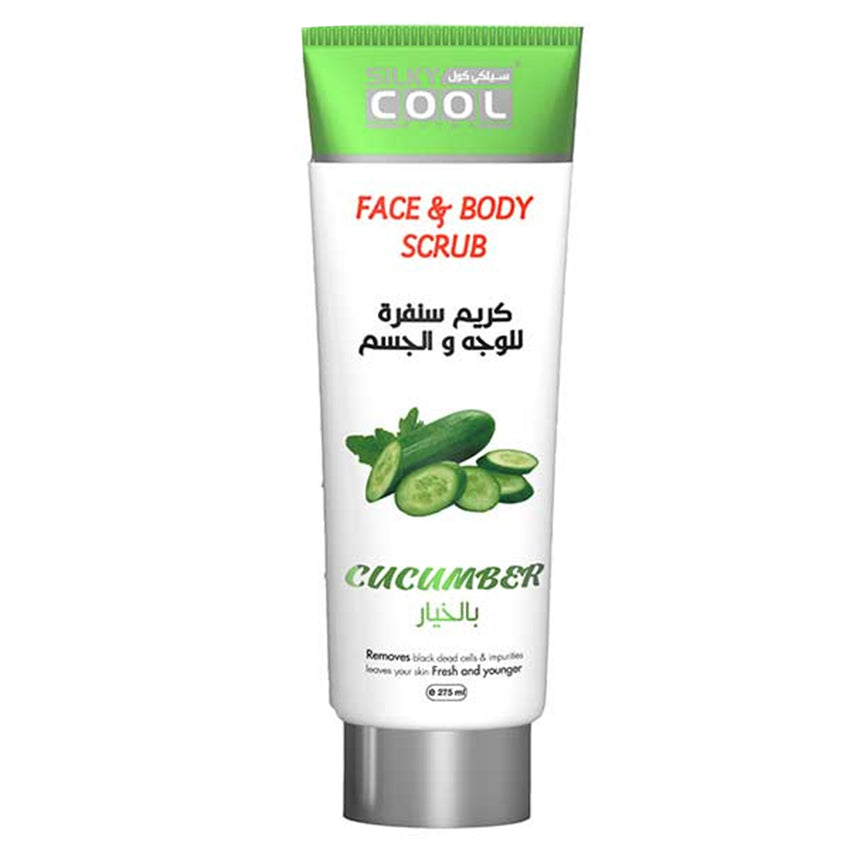 Silky Cool Face & Body Scrub - Cucumber 275ml - Front View