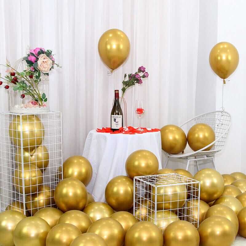 Balloons Metallic Golden 25 Balloons - AceCart