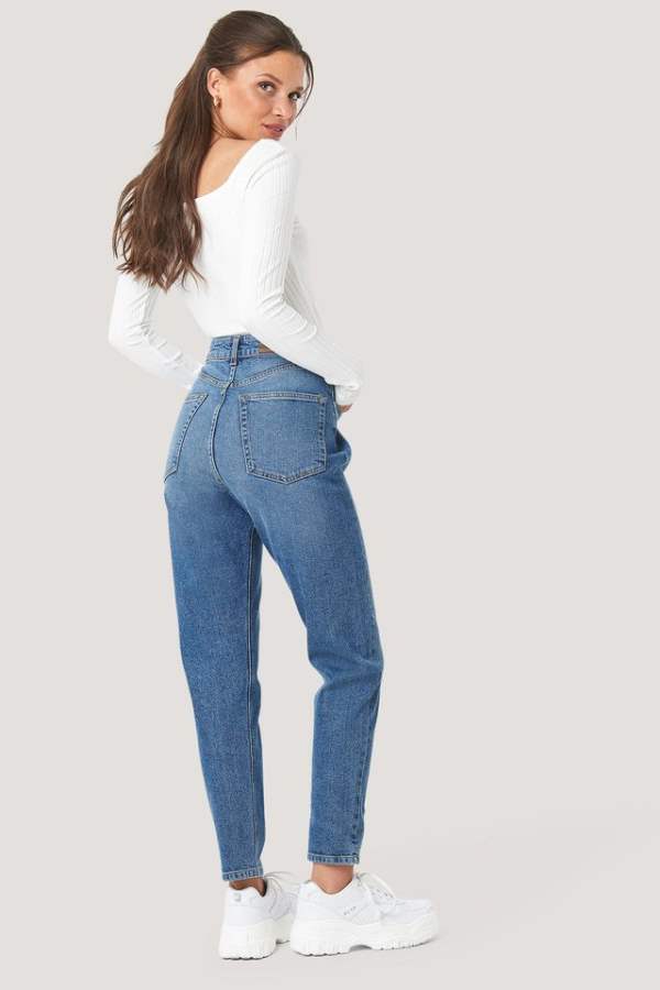 Womens Slim Fit Mid-Rise Clean Look Stretchable Jeans  - Side View - AceCart