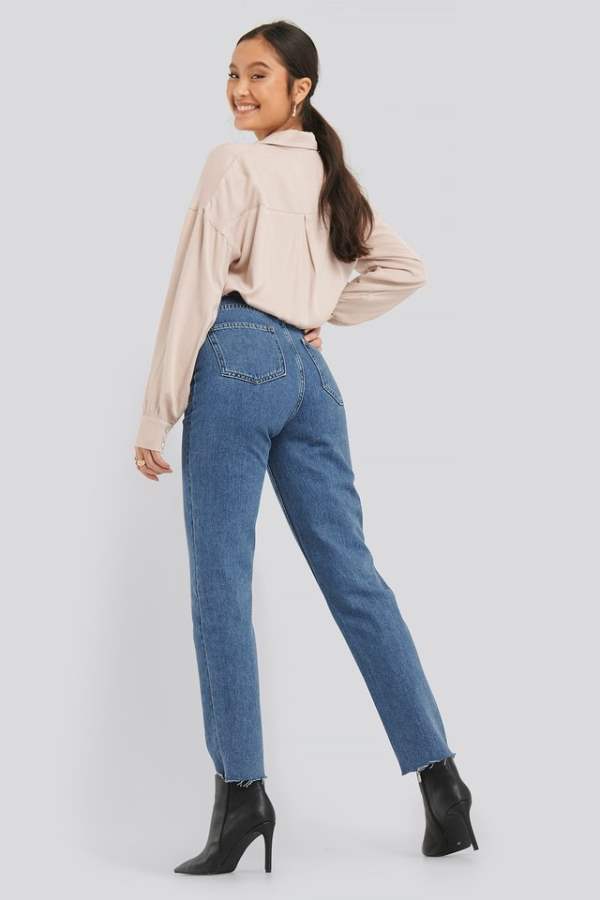 Slim Fit Mid-Rise Clean Look Stretchable Jeans  - Back View - AceCart