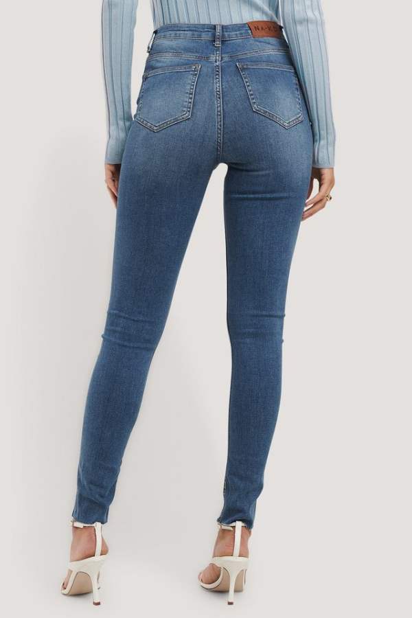 Skinny Fit Mid-Rise Clean Look Stretchable Jeans  - Side View - AceCart