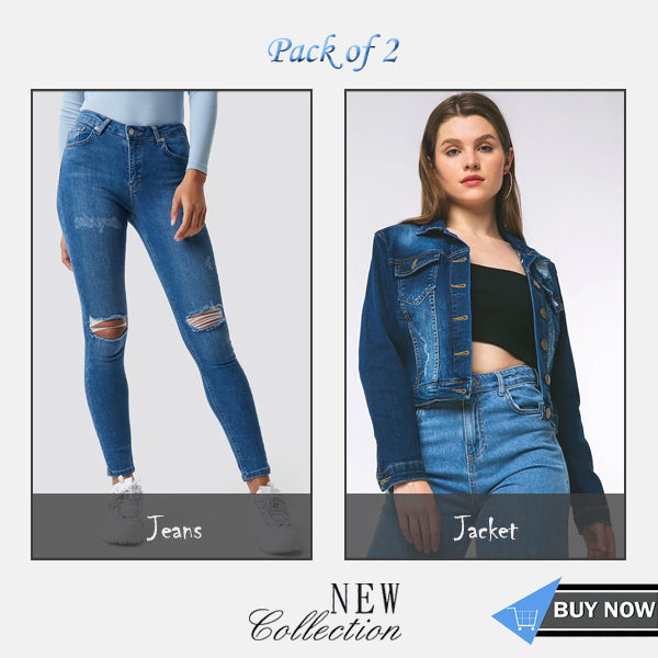 Bundle of 2 Deal Dark Jeans & Jacket - Front View - AceCart