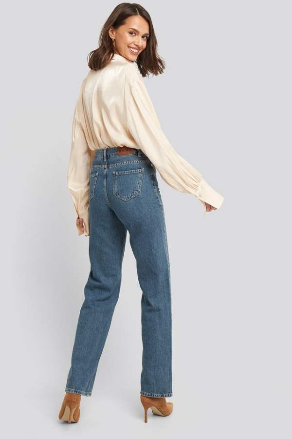 Mid-Rise Clean Look Stretchable Jeans - Back View - AceCart