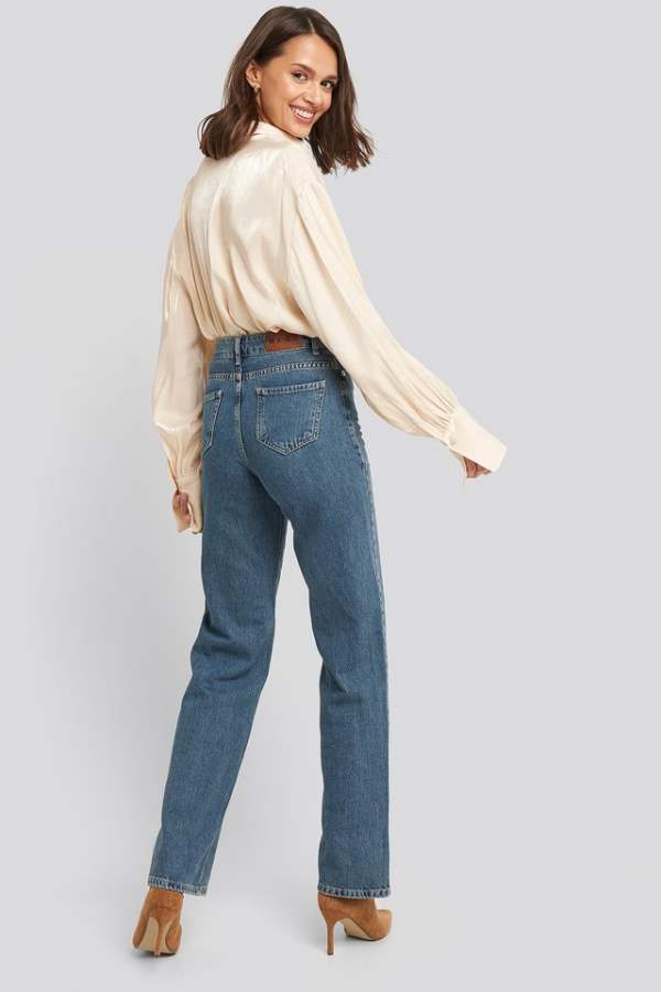 Mid-Rise Clean Look Stretchable Jeans  - Back View - AceCart