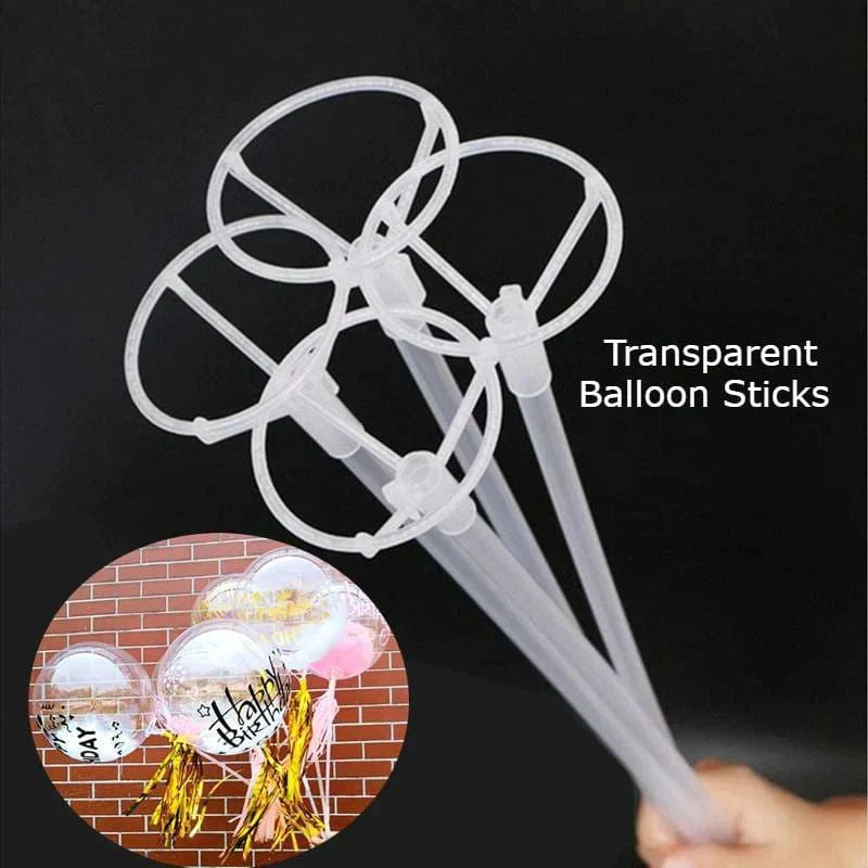 Balloons Sticks Transparent Large - AceCart