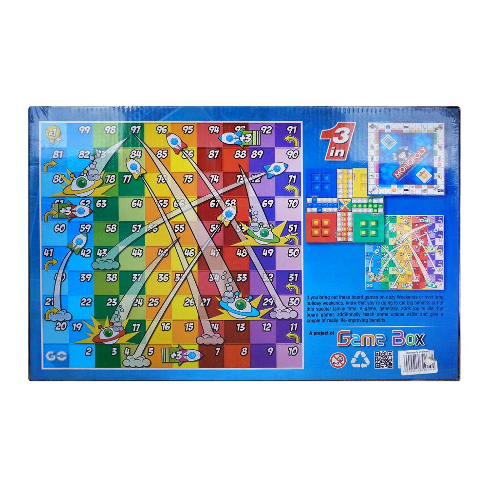 3-In-1 Ordinary Monopoly Board Game, For 7+ Years