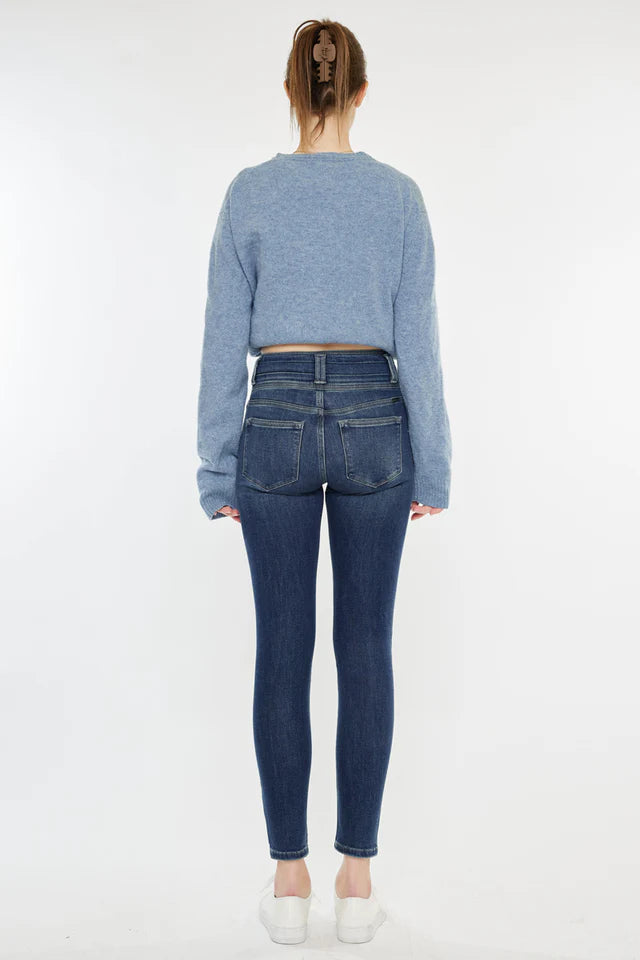 Alexandria High Rise Super Skinny Dark Blue Jeans